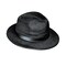 Beistle Club Pack of 12 Jet Black Fedora Gangster Hat Halloween Costume Accessories 13.2"
